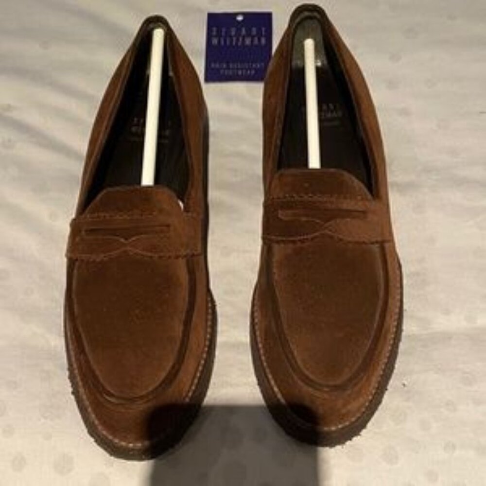 Stuart Weitzman Brown Suede Loafers